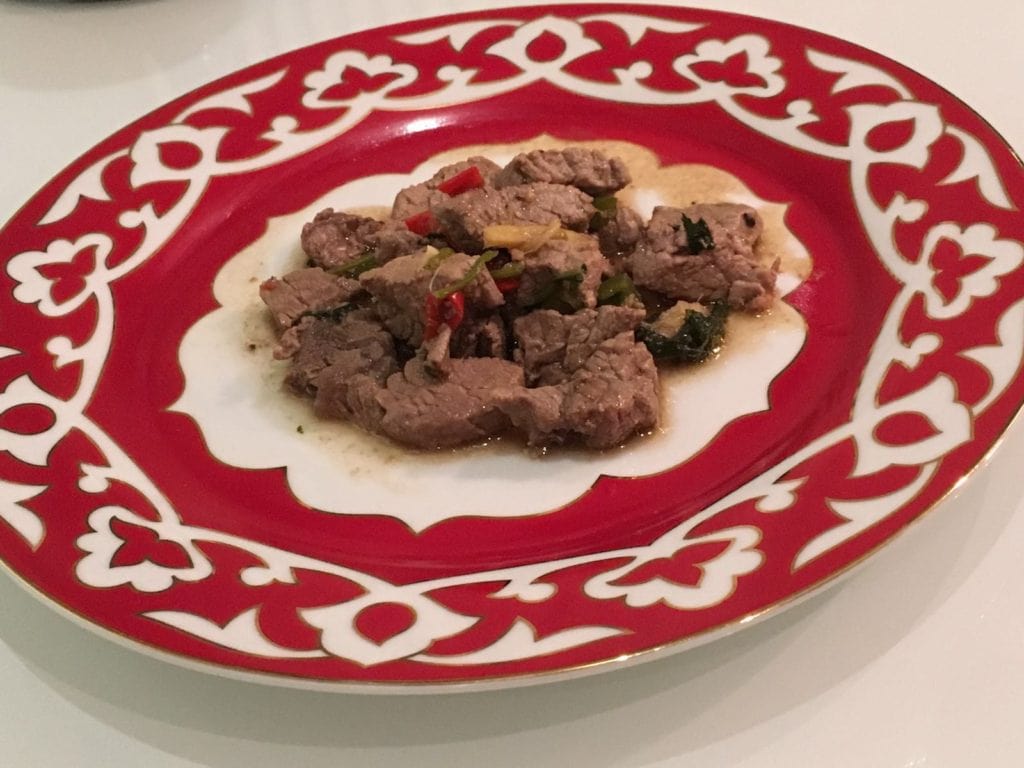 Stir fried beef steak