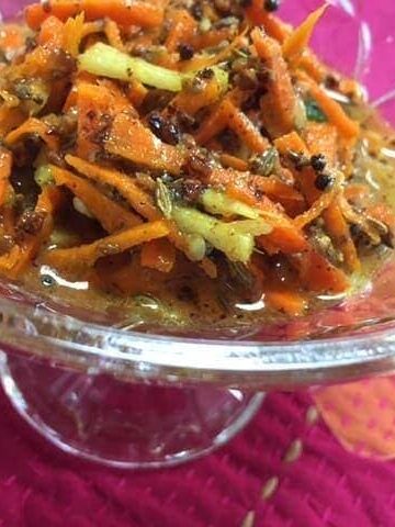 close up of turmeric pickle