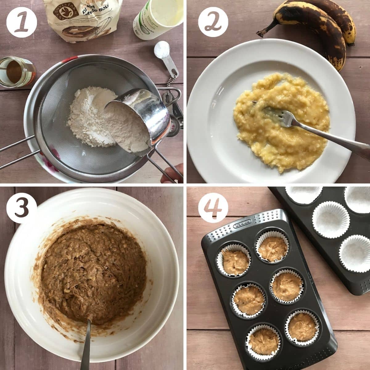 Banana muffin process shots