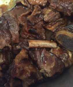 close up of ribs in teryaki sauce