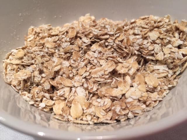 close up of a bowl of oat flakes