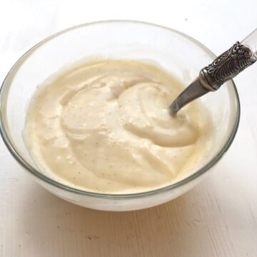 Lemon Icing in small glass bowl