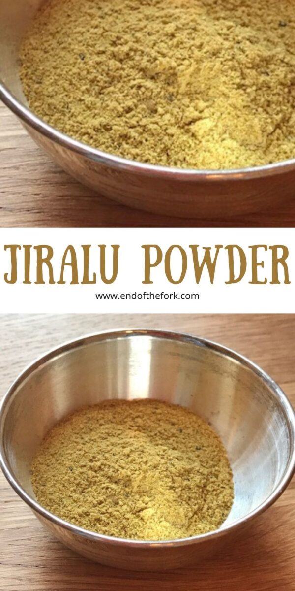 pin image of jiralu powder in a small bowl