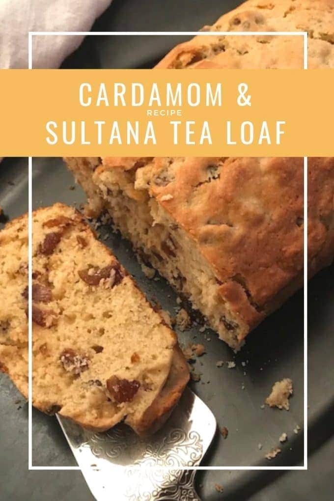 Cardamom sultana tea loaf pin