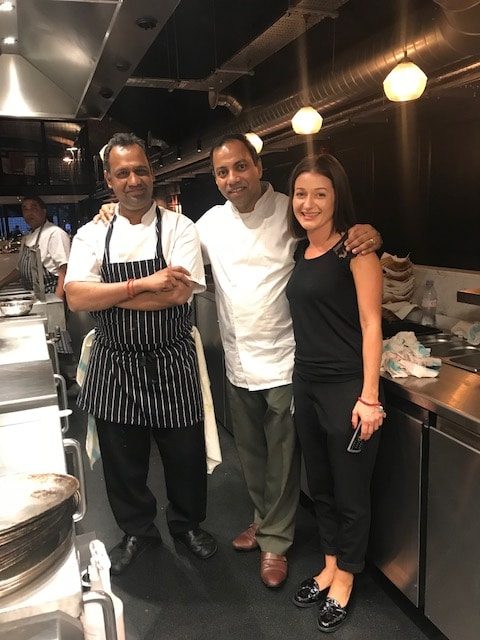 Chefs Raju and Nair and staff in the Kitchen