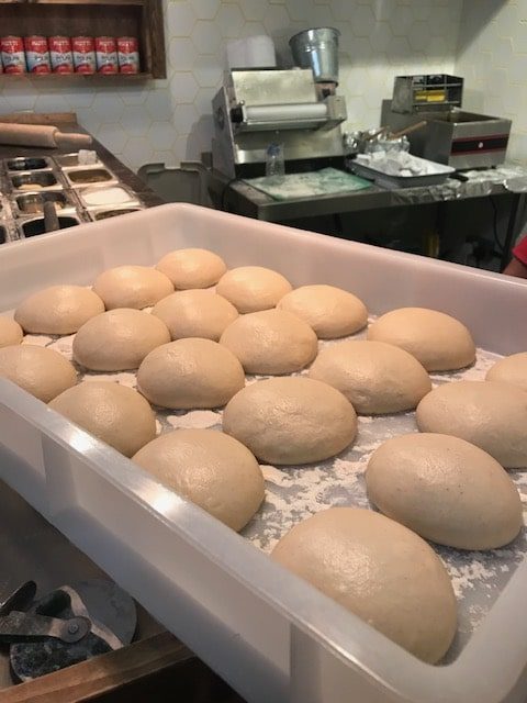 close up of balls of dough