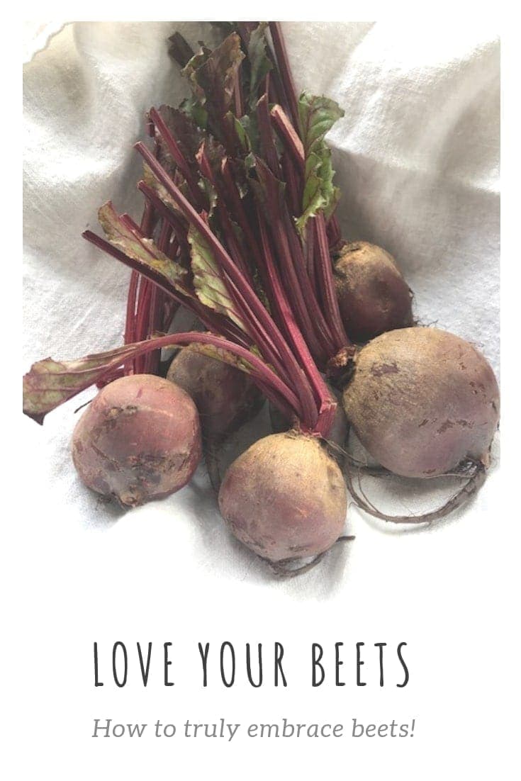 Pin image bunch of raw beets and text overlay