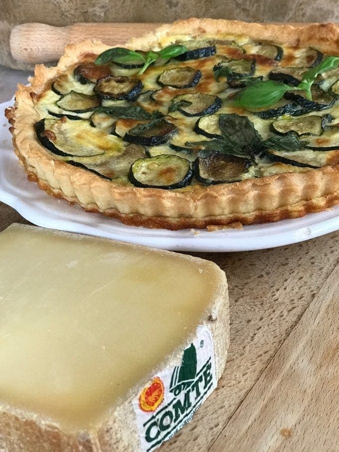 wedge of Comté and zucchini tart