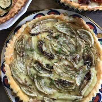 fennel tart on a plate