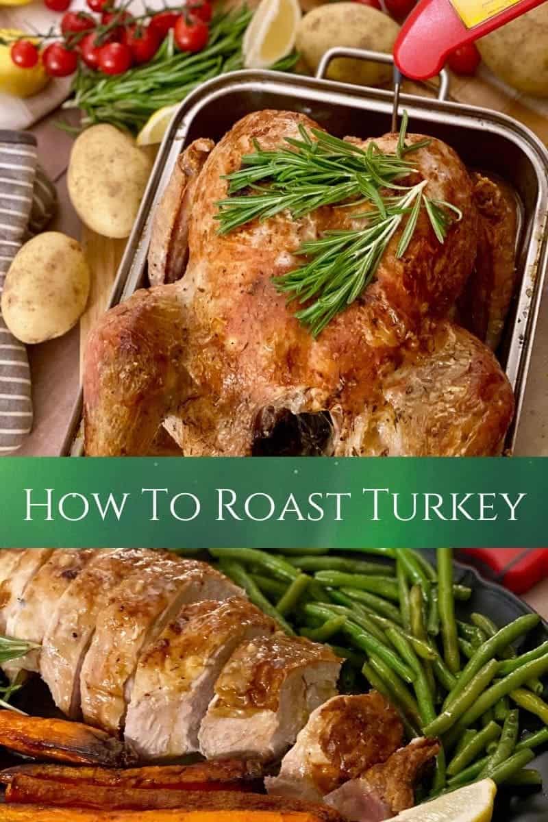 Roast turkey in pan