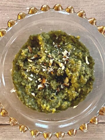 green halwa in bowl