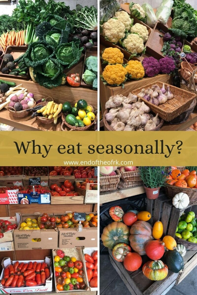 four images of seasonal produce