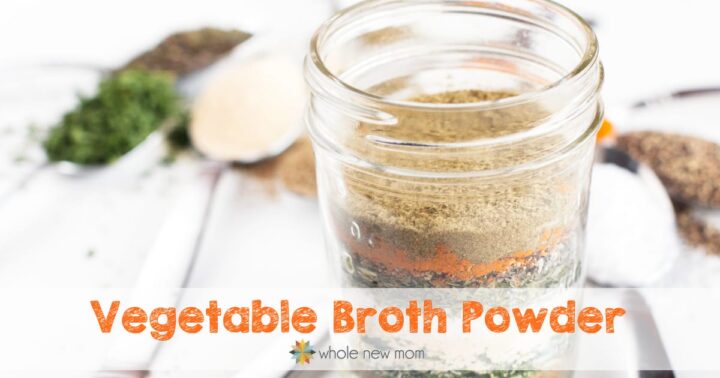 Image of vegetable broth powder in glass jar.