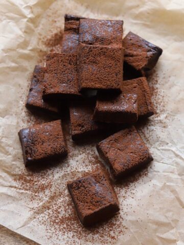 Image showing close up of squares of chocolate fudge.