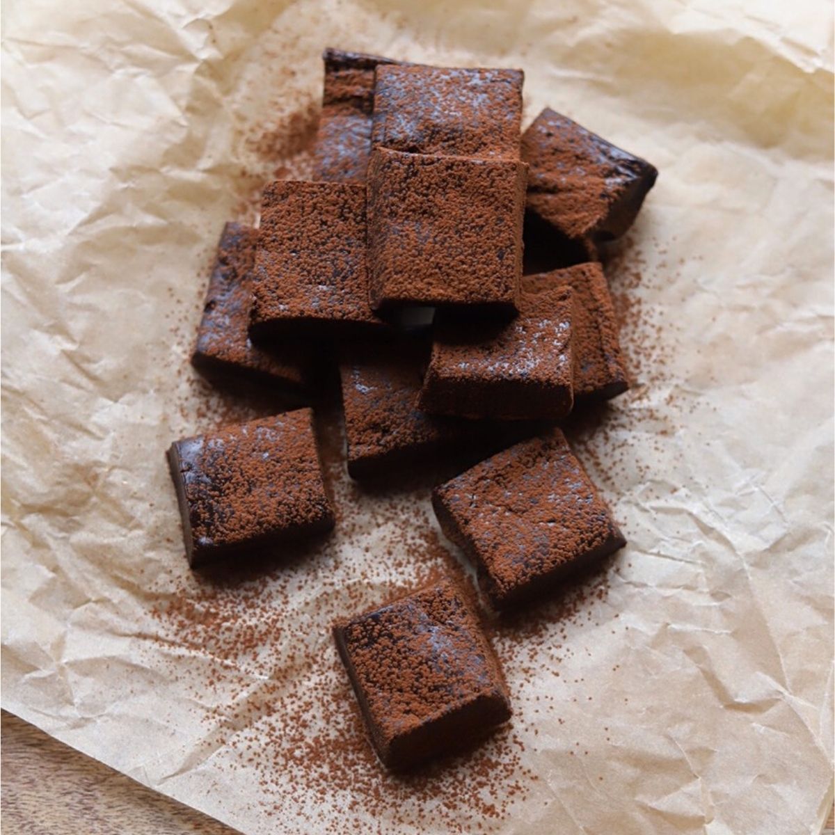 Image showing close up of squares of chocolate fudge.