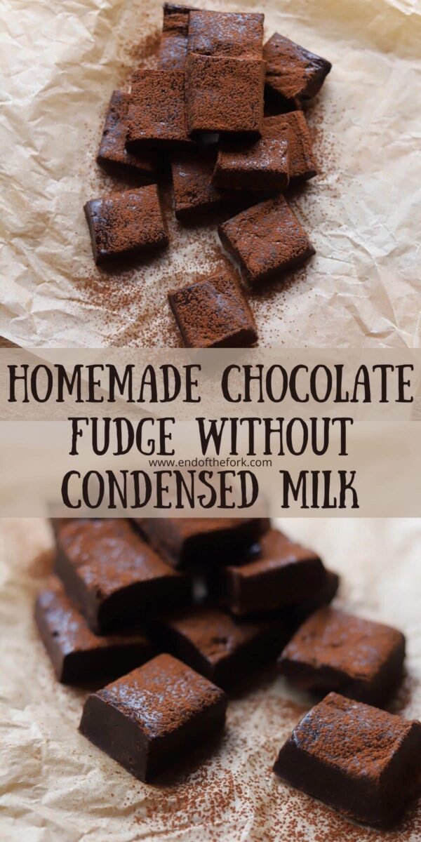 Pin images of squares of chocolate fudge.