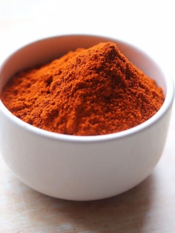 Homemade berbere spice mix in a bowl.