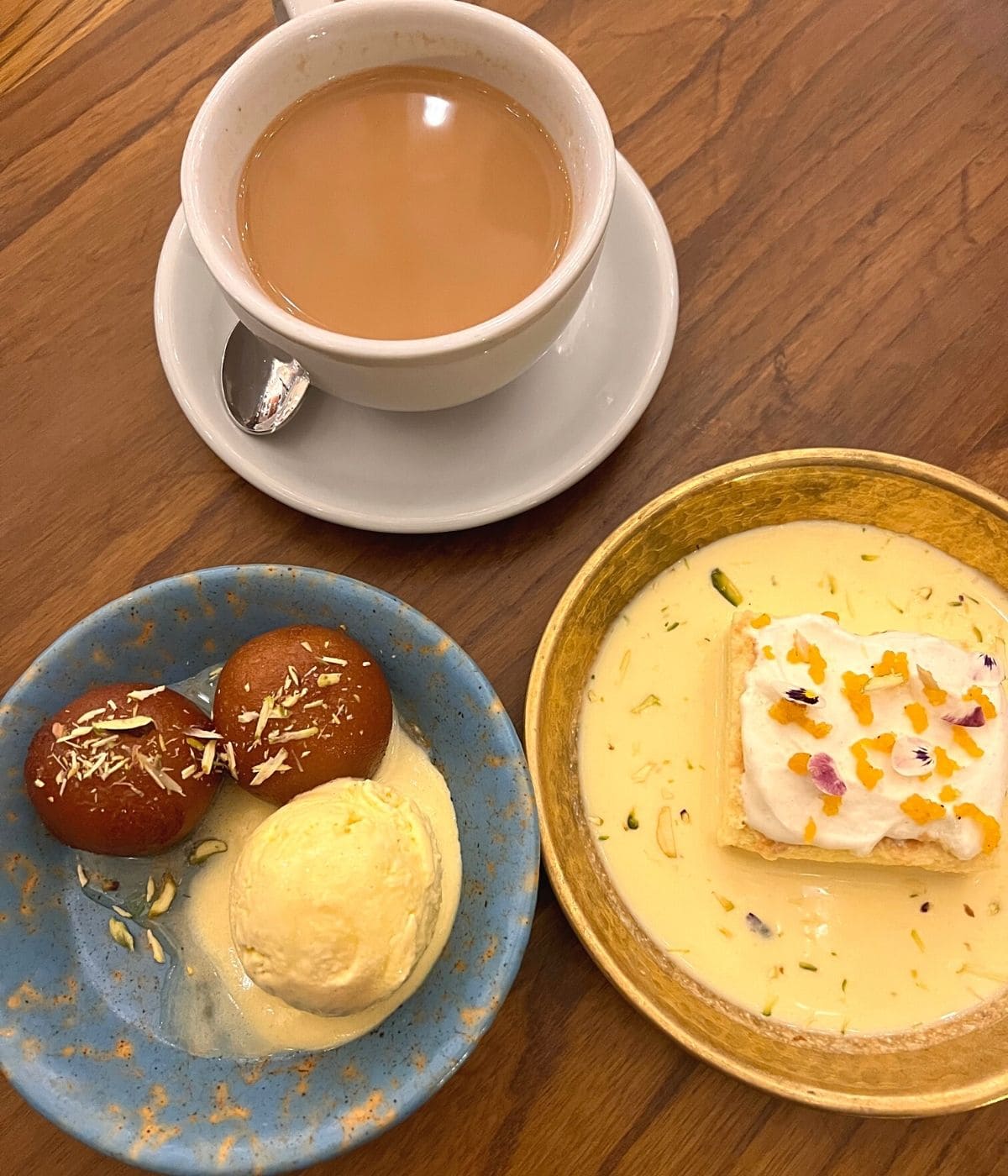 Dessert and tea at Colonel Saab.