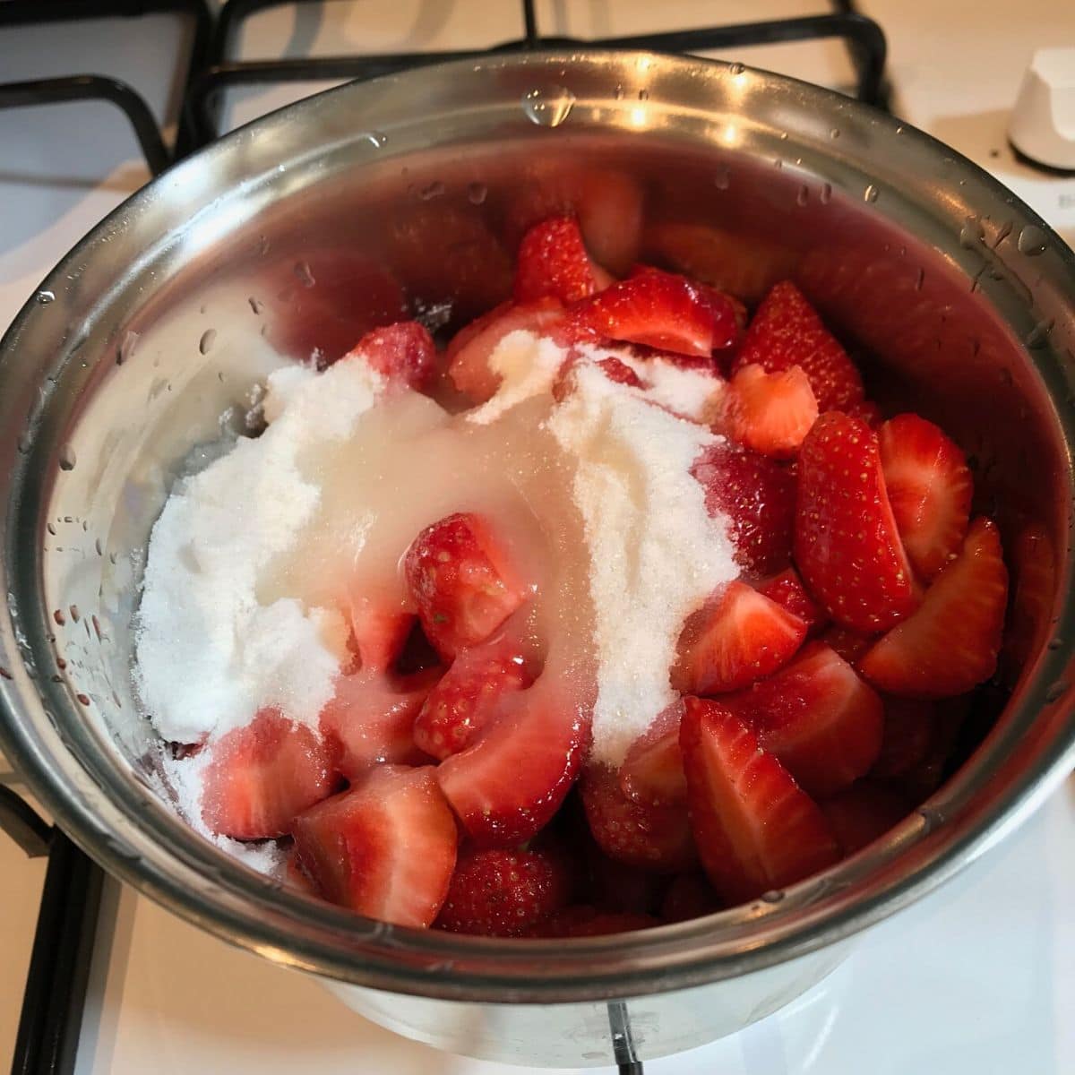 Ingredients for coulis in small pan.