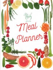Cover of meal planner showing colourful food.