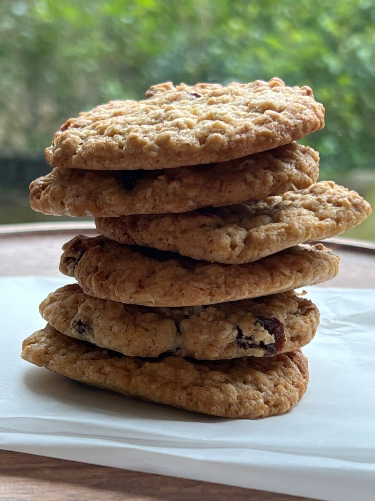 Stack of cookies close up.